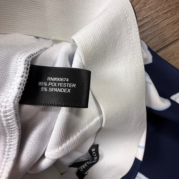 Boston Proper Women's High-Waisted Pull On Blue Floral Wide Leg Pants Sz L - Picture 10 of 11